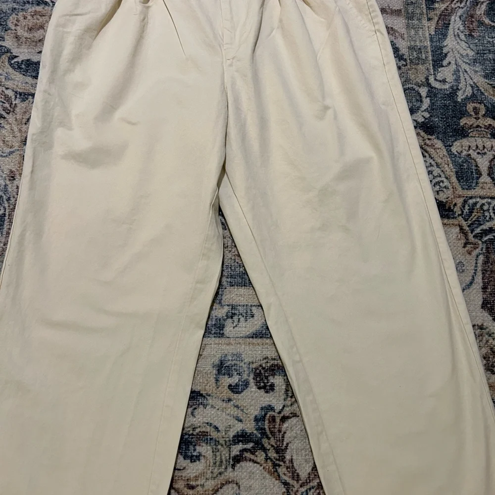 Who What Wear Cream High-Waist Pleated Pants - Picture 8 of 11